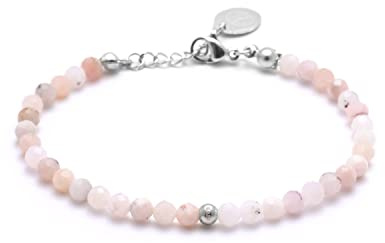 BERGERLIN Opal Armband pink - facettiertes, pinkes Armband - Silber - XS-S