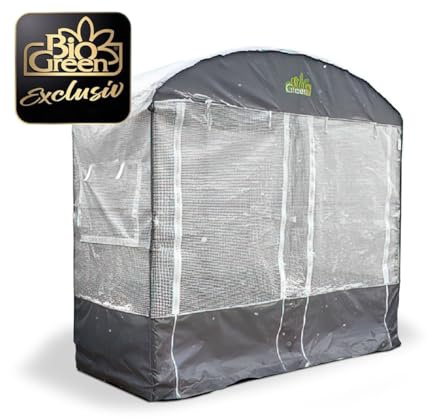 Bio Green Überwinterungszelt Patioflora 80 | ganzjährig einsetzbar | Stabiler Rahmen | UV-beständige Folie | inklusive Regal | B 183 x T 83 x H 173 cm