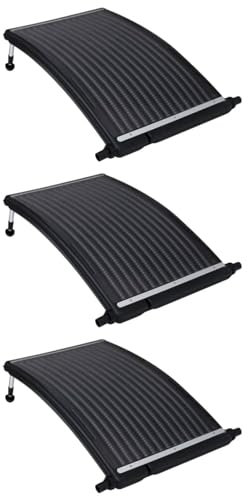 LAPOOH Gebogene Solar-Heizungen für Pool 3 STK Pool Solarheizung, Poolheizung, Poolzubehhör, Sonnenkollektor, 110x65 cm