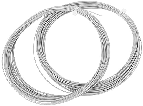 Corda per racchetta da badminton, 2 colori 2 pezzi Nylon ad alta flessibilità Corda per racchetta da badminton Linea di ricambio per allenamento (White)
