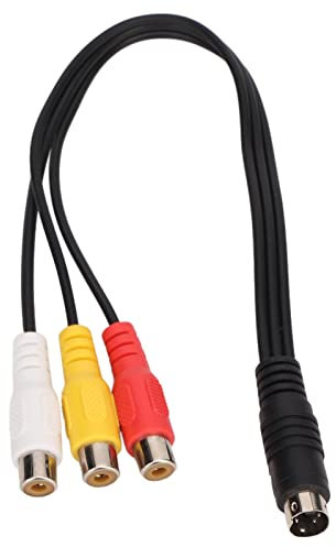 S-Videokabel, Videokabel S-Video 4-stifts Till kabel för TV/HDTV-videokameraspelare 4-stifts S-Video Till 3 AV-honkabel för Video-TV Laptop Adapterkabel
