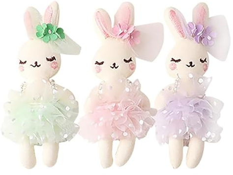 VICASKY 3pcs Rabbit Doll Stuffed Animal Toys Toys Bunny Plushies Mini Stuffed Bunny Plush Mini Plush Rabbits Bulk Bear Clothing Adorn Crafts Making Ornament Clothing Supplies