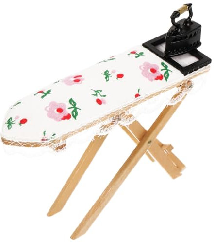 Vaguelly Miniature Dollhouse Ironing Table Model Realistic Ironing Table for Dollhouse Decor Lightweight Toy Furniture for Imaginative Play and Room Decoration