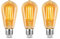 Wenscha E27 LED Filament Glühbirne Vintage - 6W (60W Äquivalent) 2700K Warmweiß, Retro Edison Design im Bernstein Glas, Nicht Dimmbar, 3er Pack
