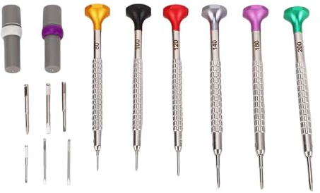 Set di cacciaviti per riparazione orologi, set di cacciaviti per orologiaio portatile con impugnatura ergonomica in acciaio inossidabile per la casa