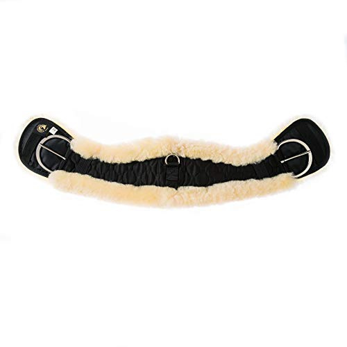 Merauno® Cinturón de Lana de Cordero Western para Silla de Montar, Forma anatómica cóncava, para una Mejor Resistencia al Deslizamiento. Color: Natural, Negro, marrón, Antracita