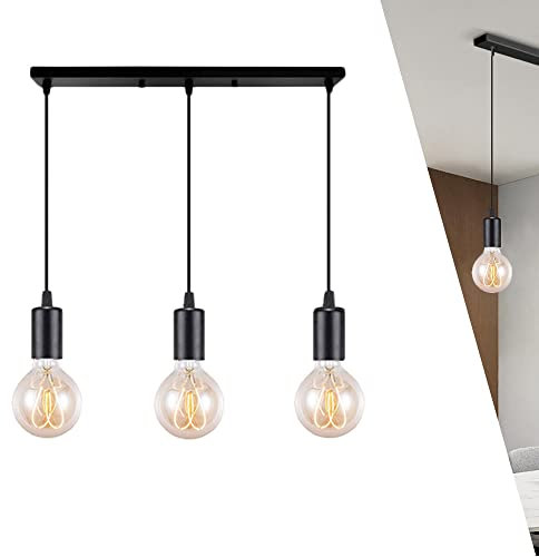 ChaoZan 3 luces Lámpara de techo retro industrial estilo portalámparas E27 Iluminación colgante Lámpara Colgante Iluminación Colgante Lámpara Araña del Techo para Dormitorio sala comedor pasillo