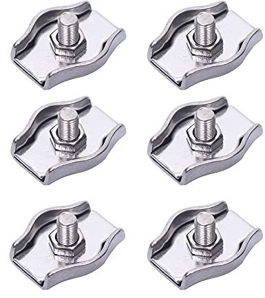 Lowats Serre-Câbles Simplex 15 Pièces M3 Serre-Câbles étrier en Acier Inoxydable Clip Câble Clamp Câble Métallique Clips pour Corde Câble Câble Métallique