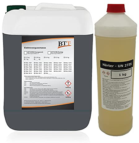 BTT-EVM Elektrovergussmasse RAL 7015 Schiefergrau (1500g) auf 2K Epoxidharz Basis, IP68 bis 1000 Volt