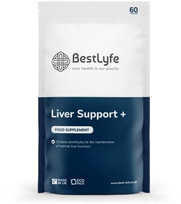 BestLyfe Liver Support + | Milk Thistle | Twin Pack | 120 Capsules | Liver Detox | Liver Cleanse | Liver Repair | Liver Supplements | Brain Function Support | Drug Free Treatment | UK Made