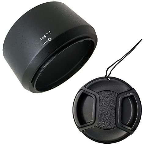 ADQQUI HB-77 Lens Hood & 58mm Lens Cap Compatible for Nikon AF-P DX NIKKOR 70-300mm f/4.5-6.3G ED Lens (1+1 Pack)