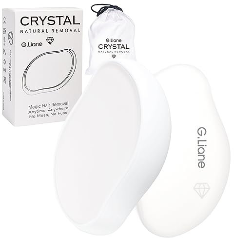 G.Liane Epilatore,Depilatore di Crystallo,Pietra Rimuovi Capelli di Vetro Nano,Crystal Hair Eraser,Riutilizzabile Indolore Depilazione,Adatto per Gambe,Braccia,Schiena(Bianco)