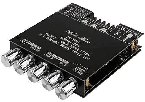 HiFi-Verstärker TB21 Mini Bluetooth5.0 Verstärker Modul 2.1 Kanal Stereo Audio Amplifier Board 50WX2+100W Subwoofer Digital Endstufe Verstärker