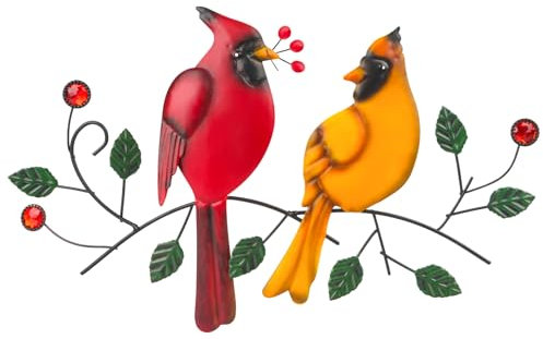 YiYa Outdoor Metall Wand Dekor Vogel Wanddekoration Vögel Wandkunst Moderne Wanddekoration für Schlafzimmer Wohnzimmer Garten Terrasse