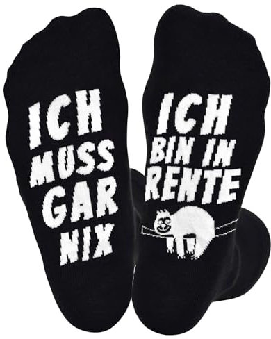 Brightdeal Rentner Geschenk Mann Socken 38-45, Renteneintritt Geschenk für Männer Frauen, Abschiedsgeschenk Arbeitskollegin, Lustige Socken für Papa Mama Opa Oma