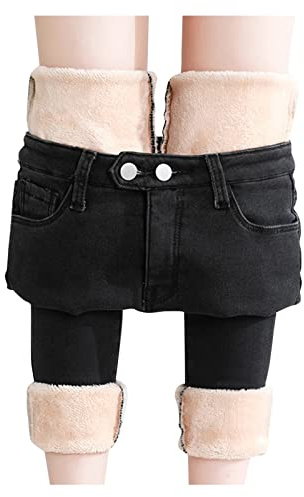 Termojeans dam jeans fleece fodrade jeans vinterbyxor termobyxor skinny jeans hög midja termo jeans leggings raka ben tjocka denim jeans vinter varma damjeans strumpbyxor byxor