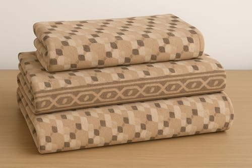 Corredocasa - Completo Lenzuola Letto in Morbido e Caldo Pile, Ancora più Caldo della Flanella Set di Lenzuola Matrimoniale, Singolo e Una Piazza e Mezza con Federe, (Beige, Una Piazza e Mezza)
