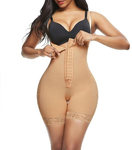 Ruwshuuk Bodysuit Shapewear,Shapewear Bodysuits For Women,Rumplyftare | Bodysuit på mitten av låret Kompression Lätt Body Shapewear för kvinnor, vuxna