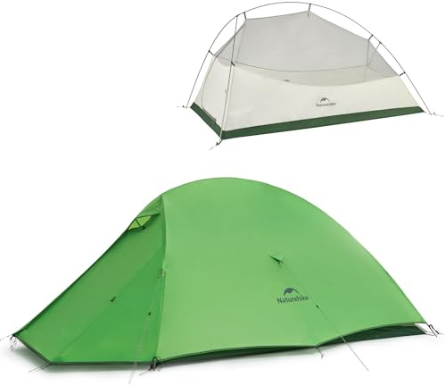 Naturehike Tentes de Camping et Randonnée 2 Personne Ultra Légère Tente Facile à Installer Tentes Dôme Tente 4 Saison Imperméable Ventilée pour Pique-Nique Randonnée Camping (Vert)
