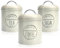 com-four® 3x tarros de almacenamiento de diseño vintage - Latas redondas de metal para almacenar café, té y azúcar - Juego de cocina decorativo con tapa - Lata de café (3x color crema)