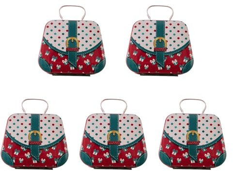Fcnjsao Lot de 5 boîtes de préparation de Noël avec étain à bonbons pour la décoration de vacances Récipient à bonbons pratique pour la consommation de fête