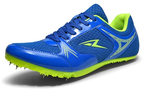 sekiueo Zapatillas De Atletismo para Hombre Zapatillas De Carreras con Clavos Ligeras para Niños,Azul,37 EU