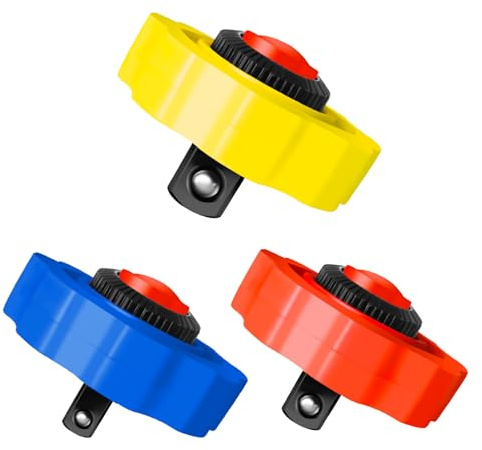Uadme Chiave a Cricchetto 1/2 1/4 3/8, 3 Pezzi Cricchetto da Dito, Mini Cricchetto Reversibile per la Manutenzione della Casa e le Riparazioni Auto