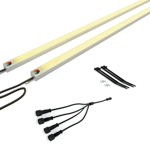 Éclairage de parasol avec télécommande Lume1 Smart, lampes pour la restauration, 2 bandes LED, blanc chaud avec 1000 lumens, 2700 K, éclairage agréable (extension pour lot de 2 modèles 2025)
