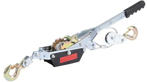 Argano Paranco Verricello Manuale A Leva 4 Ton. Cavo In Acciaio E Doppio Gancio