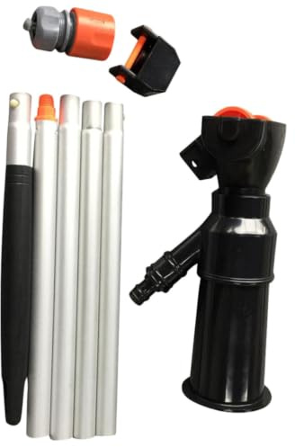 AKOOSY Aspiradora Piscina Manual Dispositivo Especial para Limpieza de Piscinas Limpiador de Inyección por Vacío Portátil Plástico y Metal Naranja Fácil de Montar