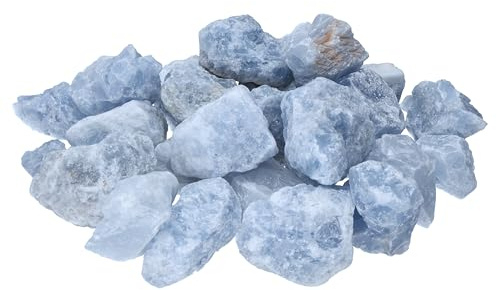 Piedras de agua de 300 g, piedras preciosas 100% naturales, piedras curativas auténticas sin tratar para agua de piedras preciosas Lebensquelle Plus (calcita, azul)