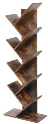 Levede Tree Bookshelf Tall, 8-Tier Floor Standing Book Shelf (8 Layer)