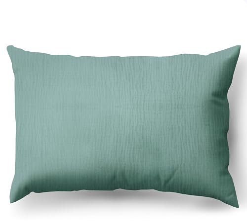 PinkZebra Bio-Musselin Kissenbezug 40 x 60 cm für Kinder & Erwachsene, ÖkoTex Zertifiziert, weicher Kopfkissenbezug GOTS-Zertifizierung, Kissenhülle, Smaragd