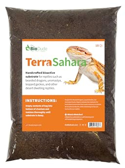 BIODUDE The Bio Dude Terra Sahara Bioactive Reptile Substrate 18 quarts for terrariums and vivariums. Great for All Bearded Dragons, Leopard Geckos, Uromastyx, Tarantulas and Desert Plants