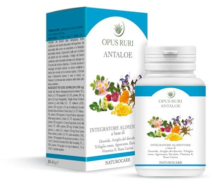 OPUS RURI Antaloe - Integratore Alimentare con Trifoglio, Agnocasto, Artiglio del Diavolo, Vitamina E - 90 Capsule da 450 mg - Integratore Articolazioni e Benessere Ciclo Mestruale - Made in Italy