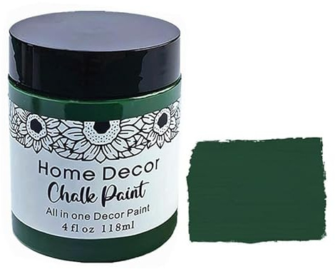 Non-Toxic Furniture Paint Vintage Chalk Paint for Wood/Metal/Glass, Indoor/Outdoor Use No Sanding & Primer Needed Matte Finish Cabinet Paint, Waterbased | Acrylic | Crafts for DIY Projects 4oz/118ml (Forest)