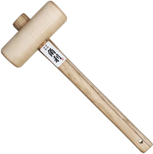 KAKURI Japanese Wooden Mallet Hammer 42mm - Wood Mallet for Woodworking, Joinery, Chiseling, and Carving - Heavy Duty Round Head - Made in Japan