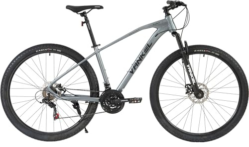 Mountain Bike Uomo/Donna, Telaio in Alluminio Grigio MTB 29 Pollici, 21 Velocità Shimano, Ammortizzatore e Freno a Disco
