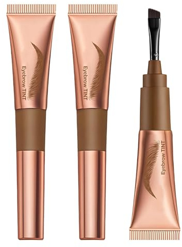 3 Unidades Tinte Cejas Permanente Peel Off, Gel Tatuaje Cejas Marrón Claro, Impermeable y Antimanchas, Dura 5 Días, Tinte de Cejas Semi-permanente, Tattoo Brow Peel-Off (7 g)