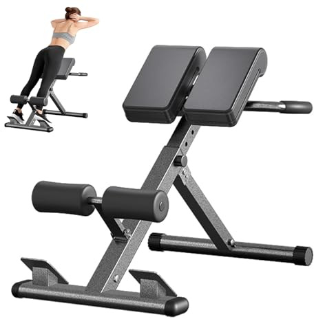 Hyperextension - Silla romana plegable con extensión de espalda y entrenador abdominal, 8 sillas romanas ajustables, banco de hiperextensión, glúteos, isquiotibiales, entrenamientos abdominales