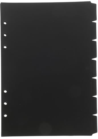 Uonlytech Divisores de Índice para Cuadernos A5 de Pvc Negro, 14 Hojas Separadoras Pestañas, Organizadores para Oficina y Material Escolar, Separadores de Página Resistentes y Prácticos