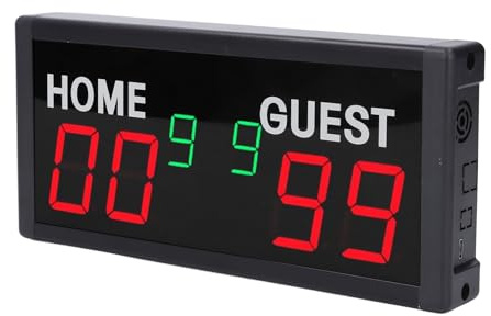 Cocoarm Marcador Digital Tablero de Puntuación LED Portátil con Batería 6 Dígitos 1.8 Pulgadas Aleación de Aluminio Bluetooth y Control Remoto para Fútbol Baloncesto Tenis de Mesa Deportes de Interior