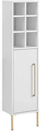 Schildmeyer Gloria Highboard 148429, weiß/Gold, 130,6 x 30,4 x 21,8 cm