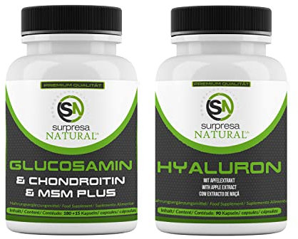 Pacchetto risparmio glucosamina, condroitina, MSM e acido ialuronico ad alto dosaggio in un mese bundle, 285 capsule