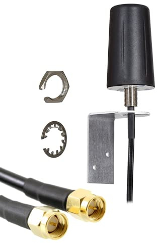 UniteCom Dubbel Ingång 4G/5G Robust Antenn med 3m LMR100-Kablar och SMA-Hankontakter - Inomhus eller Utomhus 2 x 2 Heavy Duty LTE för O2 Vodafone EE Three
