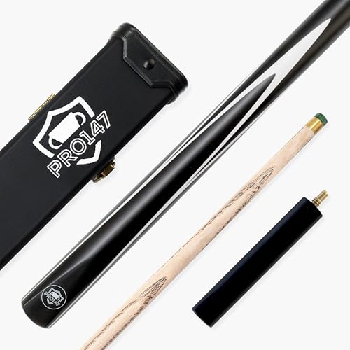 PRO147 Black and White Striker 3/4 Jointed Snooker & Pool Cue - 9.5mm Tip