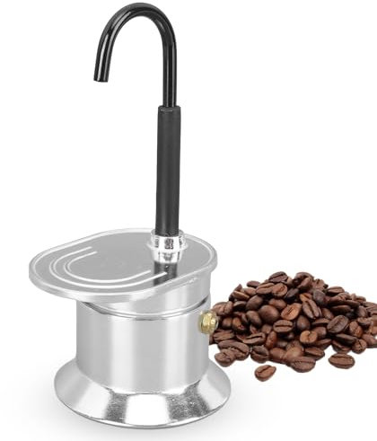 Moka a Tubo Singolo - Caffettiera Moka in Alluminio - 1 Tazza Da 50 Ml Infusione Rapida in 90 Secondi Con Beccuccio in Lega Di Alluminio Piano Cottura Caffettiera Italiana per Feste All'aperto Viaggi