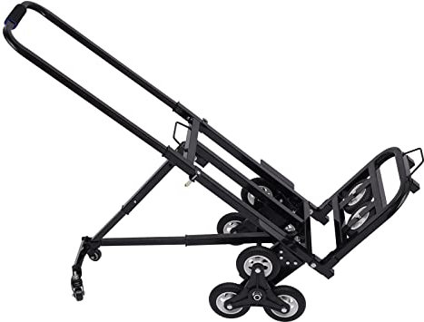 Mångsidig säckkärra trappklättrare vikbar 150 kg, transportkärra, trappvagn 10 hjul trappstigare, för trapphus/transportkärra, 46 x 25,5 cm