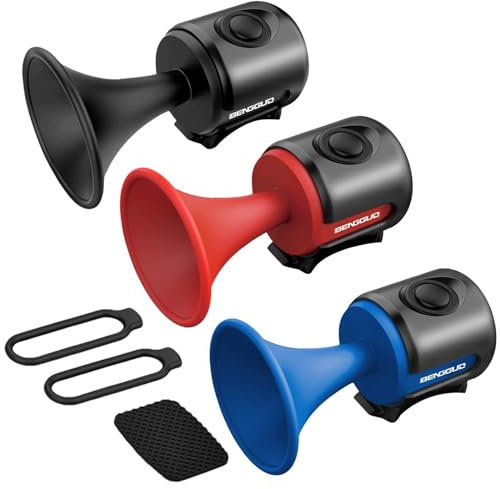 Samuliy Clacson per bici rumoroso, campanello per bicicletta elettrico - Campanello d'allarme con anello per manubrio ad alto volume da 120 dB | Clacson elettrico impermeabile per mountain,