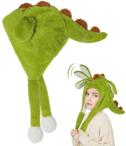 Gorro Dinosaurio Mueve Orejas, Dinosaurio Gorro Orejas Que Se Mueven, Gorro con Orejas Que Se Mueven, Dinosaurio Gorro Stitch Mueve Orejas para Niñas Niños y Adultos para Navidad Cumpleaños Fiestas
